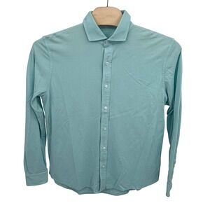 Ralph Lauren Men's XL Purple Label Cotton Long Sleeve Light Blue Polo Shirt